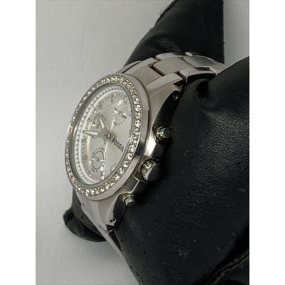 Fossil Decker ES2681 Women Silver Stainless Steel Analog Dial Quartz Watch JK711 - Picture 4 of 12